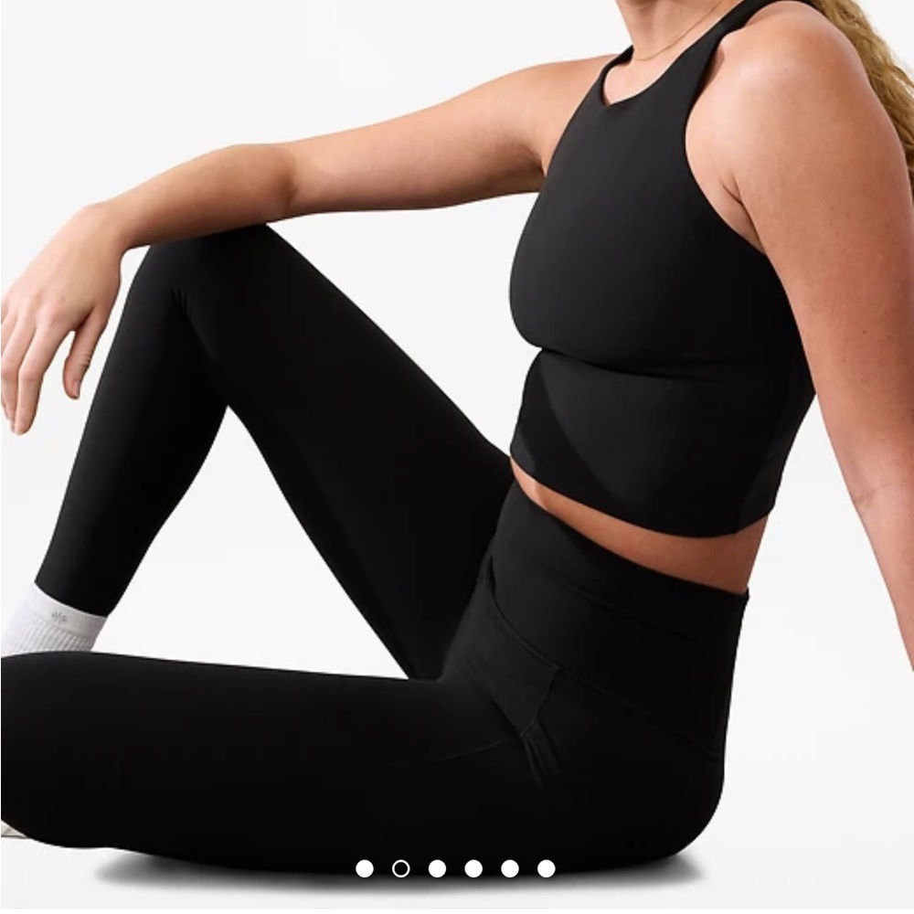 Athleta Black Cropped Sports Bra